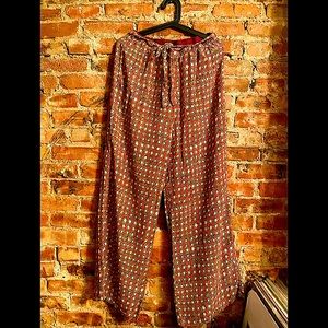 Italian silk flowy pants